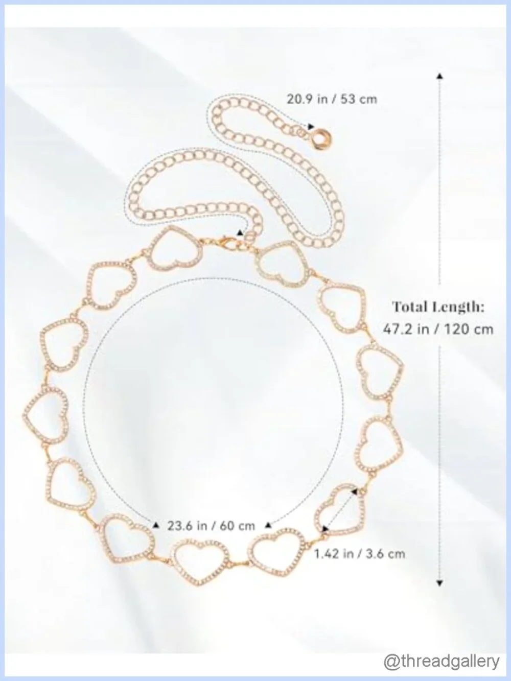 Metal Chain Waist Belt Adjustable Cowgirl Style for Dresses and Jeans